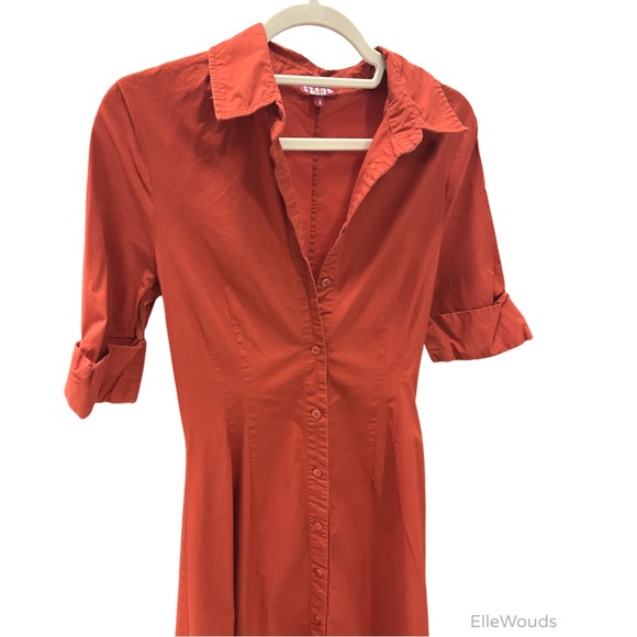 Staud Joan Maxi Dress Red Cotton Size 4 $325 - Picture 5 of 7